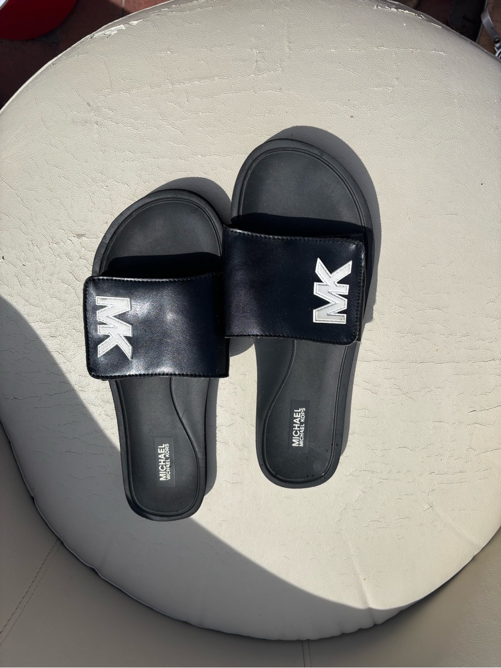 Michael Kors Black Girls' MK Logo Slide Sandals